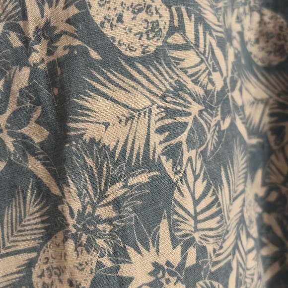 Light blue cropped tie aloha shirt button up small - Picture 3 of 4